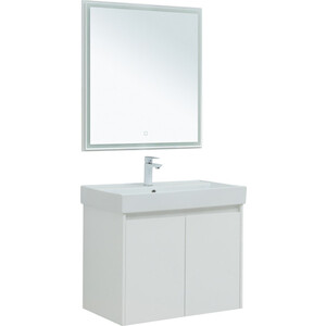 Мебель для ванной Aquanet Nova Lite 75 две дверки, белый глянец зеркало aquanet nova lite 90 белый led 00242264