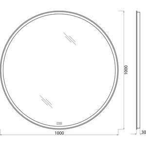 Зеркало BelBagno Spc-Rng 100 с подсветкой, сенсор, подогрев (SPC-RNG-1000-LED-TCH-WARM)