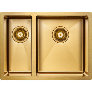 Кухонная мойка Paulmark Annex 59х44 брашированное золото (PM545944-BGR) кухонная мойка paulmark aller золото pm904444 bg