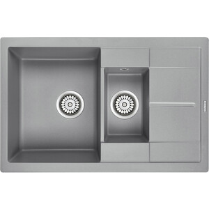 Кухонная мойка Paulmark Feste 77,5х49,5 серый металлик (PM237850-GRM) кухонная мойка point динара серый pn3004al