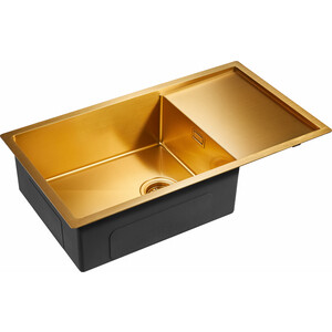 Кухонная мойка Paulmark Platte 78х51 брашированное золото (PM807844-BG)