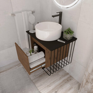 Мебель для ванной Grossman Винтаж 70х50 GR-4043BW, веллингтон/черный