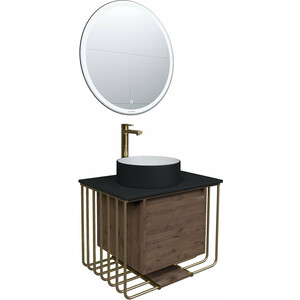 Мебель для ванной Grossman Винтаж 70х50 GR-4040BW, веллингтон/золото зеркало 96x121 см травленое золото evoform exclusive g by 4525