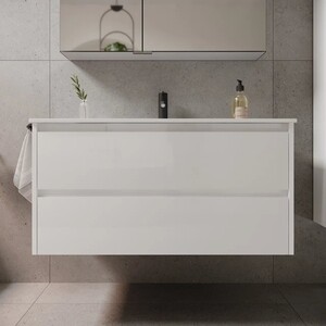 Мебель для ванной Sancos Libra 100 два ящика, белый глянец
