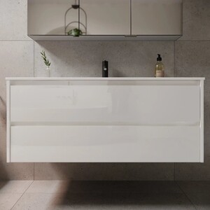 Мебель для ванной Sancos Libra 120 два ящика, белый глянец