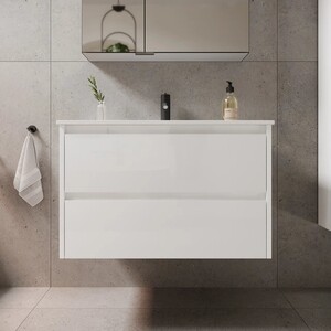 Мебель для ванной Sancos Libra 80 два ящика, белый глянец