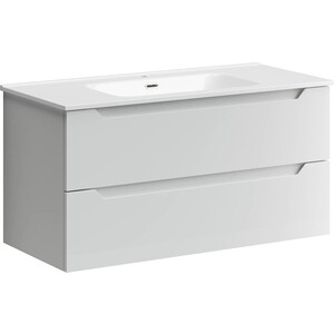 Мебель для ванной Sancos Norma 2.0 100 два ящика, белый глянец