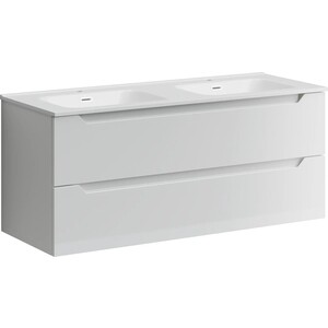 Мебель для ванной Sancos Norma 2.0 120 два ящика, двойная раковина, белый глянец