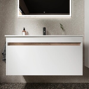 Мебель для ванной Sancos Smart 100 два ящика, белый глянец