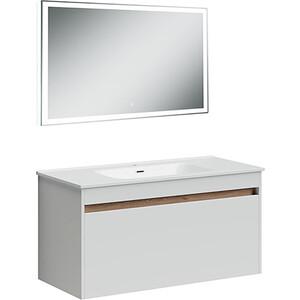 Мебель для ванной Sancos Smart 100 два ящика, белый глянец смарт часы bandrate smart brslc306sgr серебристый белый 1314293