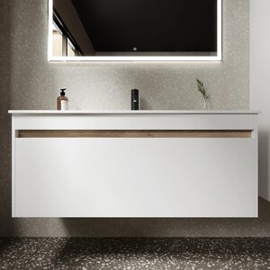 Мебель для ванной Sancos Smart 120 два ящика, белый глянец
