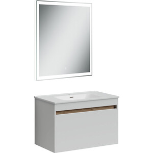 Мебель для ванной Sancos Smart 80 два ящика, белый глянец инсталляция для унитаза pestan sava fix slim с клавишей смыва smart белый глянец 312919