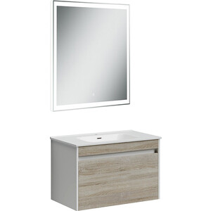 Мебель для ванной Sancos Smart 80 два ящика, дуб бардолино/белый приточная установка tion 3s smart