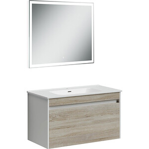 Мебель для ванной Sancos Smart 90 два ящика, дуб бардолино/белый конвектор mr tektum smart 1 1м п коричневый