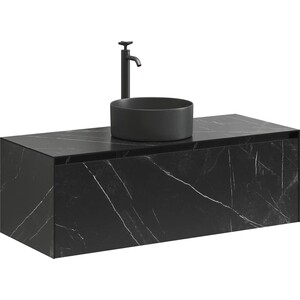 Мебель для ванной Sancos Stone 120 один ящик, столешница керамогранит, Nero Marquina