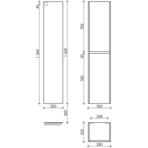 Пенал Sancos Smart 35 белый глянец (PSM35W)