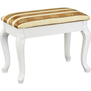 Банкетка Мебелик Ретро с ящиком белый, полоса коричневая (П0005825) банкетка мебелик
