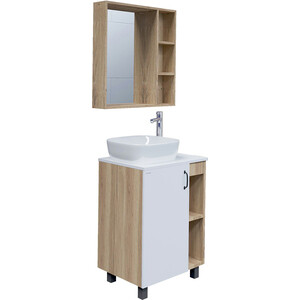 Мебель для ванной Grossman Флай 60х40 GR-3019, белый/дуб сонома зеркало grossman флай 70 дуб сонома 207001