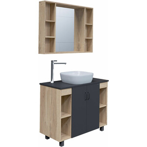 Мебель для ванной Grossman Флай 100х45 GR-3019, серый/дуб сонома зеркало grossman флай 80 дуб сонома 208001