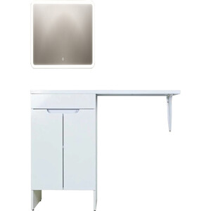 Мебель для ванной Orange Optima 50 (110L) напольная, под стиральную машину, белый глянец зеркало 40x65 см белый глянец corozo гольф sd 00000266