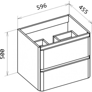 Тумба под раковину BelBagno Albano 60 подвесная, Rovere Rustico (Albano-600-2C-SO-RR)