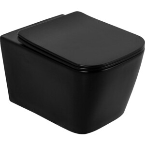Комплект унитаза BelBagno Ardente-C с инсталляцией, с черной кнопкой, сиденье микролифт, черный матовый - фото 3