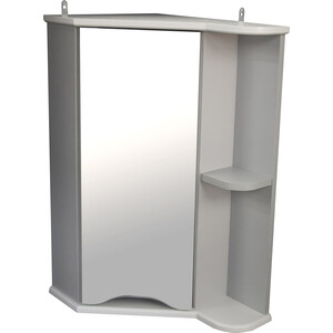 Зеркальный шкаф Mixline Корнер 56х68 угловой, серый (4630099747911) зеркальный шкаф aquanet алвита 80 серый антрацит 240109