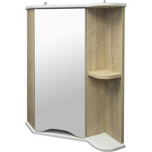 Зеркальный шкаф Mixline Корнер 56х68 угловой, левый/правый, дуб (4630099747942) зеркальный шкаф 78x80 см бежевый глянец белый глянец l bellezza пегас 4610413002070