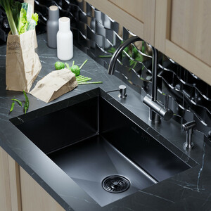Кухонная мойка Mixline Pro 65х44 черный графит (4630099747850)