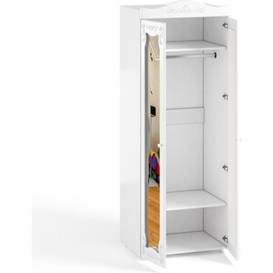 Шкаф для одежды ОЛМЕКО Италия ИТ-48 с зеркальными дверьми, белое дерево OLMP002328 - фото 3