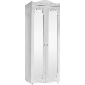 Шкаф для одежды ОЛМЕКО Италия ИТ-48 с зеркальными дверьми, белое дерево OLMP002328 - фото 4