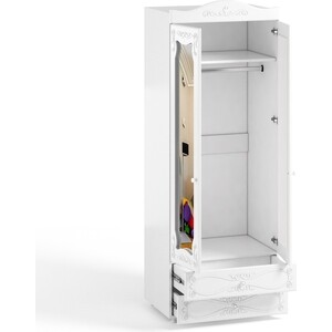 Шкаф для одежды ОЛМЕКО Италия ИТ-50 с зеркальными дверьми и ящиками, белое дерево OLMP002330 - фото 3