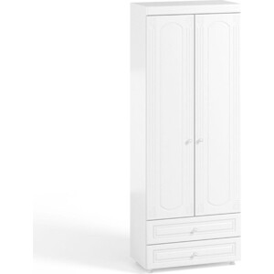 Шкаф для белья ОЛМЕКО Афина АФ-44 с ящиками, белое дерево шкаф для одежды афина 600 × 343 × 2078 мм 2 двери ясень анкор светлый
