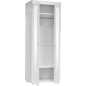 Шкаф для одежды ОЛМЕКО Афина АФ-48 с зеркальными дверьми, белое дерево OLMP002409 - фото 5