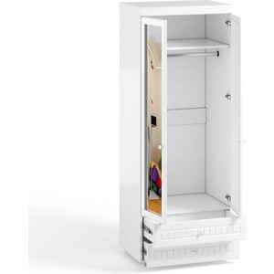 Шкаф для одежды ОЛМЕКО Монако МН-50 с зеркальными дверьми и ящиками, белое дерево OLMP002492 - фото 3