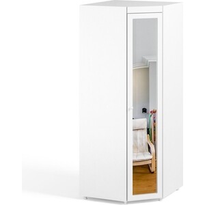Шкаф угловой ОЛМЕКО Монако МН-68 с зеркальной дверью, белое дерево шкаф для белья олмеко монако мн 34 с зеркальной дверью белое дерево