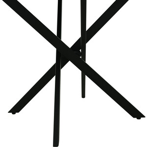 Стол обеденный Аврора Мехико Премиум 3Д столешница пластик камень белый (FC13) / черный матовый шагрень, опоры черный матовый муар