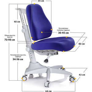 Комплект мебели (парта + кресло) Mealux Sherwood Energy Match SB столешница белая, обивка темно-синяя (BD-830 W/BL Energy+Y-528 SB)