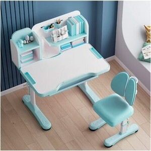 Комплект мебели (парта + стул) Mealux EVO Panda blue столешница белая, пластик голубой (BD-28 BL)