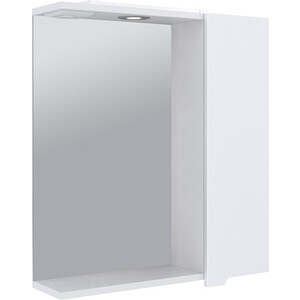 Зеркало-шкаф Emmy Агата 50х70 правый, с подсветкой, белый (agt50mir1-r) зеркало в раме мозаика 50х70 см чёрный