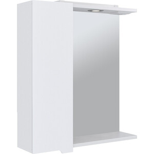 Зеркало-шкаф Emmy Агата 60х70 левый, с подсветкой, белый (agt60mir1-l) зеркало шкаф emmy стоун 60х70 правый серый бетон stn60mir r
