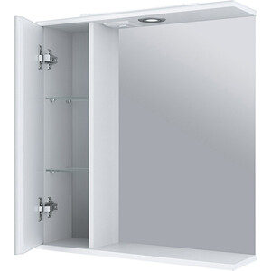 Зеркало-шкаф Emmy Джерси 65х70 левый, с подсветкой, белый (jsy3.65bel-l)