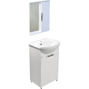 Мебель для ванной Emmy Милли 46х35 правая, белый зеркало шкаф emmy милли 80х70 с подсветкой белый mel80bel