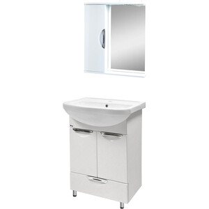 Мебель для ванной Emmy Милли 51х41 с ящиком и дверцами, белый зеркало шкаф emmy милли 80х70 с подсветкой белый mel80bel