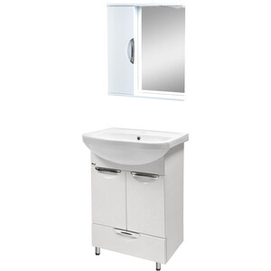 Мебель для ванной Emmy Милли 55х44 с ящиком и дверцами, белый зеркало шкаф emmy милли 80х70 с подсветкой белый mel80bel
