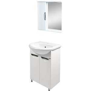 Мебель для ванной Emmy Милли 55х44 с дверцами, белый зеркало шкаф emmy милли 80х70 с подсветкой белый mel80bel
