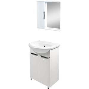 Мебель для ванной Emmy Милли 61х47 с дверцами, белый зеркало шкаф emmy милли 50х70 универсальный белый mel50unbel