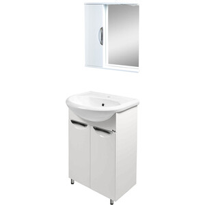 Мебель для ванной Emmy Милли 60х47 с дверцами, белый зеркало шкаф emmy милли 80х70 с подсветкой белый mel80bel
