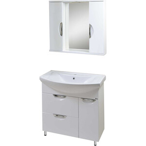 Мебель для ванной Emmy Милли 80х47 с дверцей и ящиками, белый зеркало шкаф emmy милли 50х70 универсальный белый mel50unbel