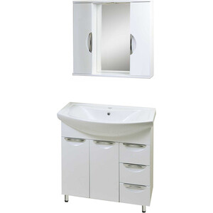 Мебель для ванной Emmy Милли 80х47 с ящиками, белый зеркало шкаф emmy милли 50х70 универсальный белый mel50unbel